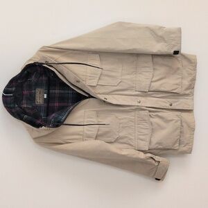 VTG Eddie Bauer Mountain Parka | Tan Plaid Lined Men’s XS Or Fits Women’s M